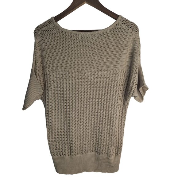 New York & Company Womens Open Knit Sweater Sz M Dolman Sleeve Boho Minimalist - Picture 5 of 10